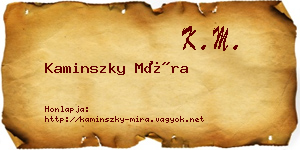 Kaminszky Míra névjegykártya